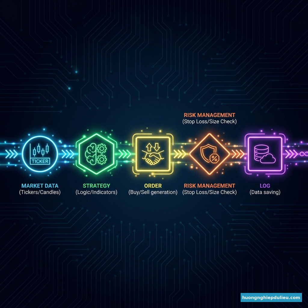 Bot trade coin hoạt động như thế nào? (Luồng dữ liệu thực tế)